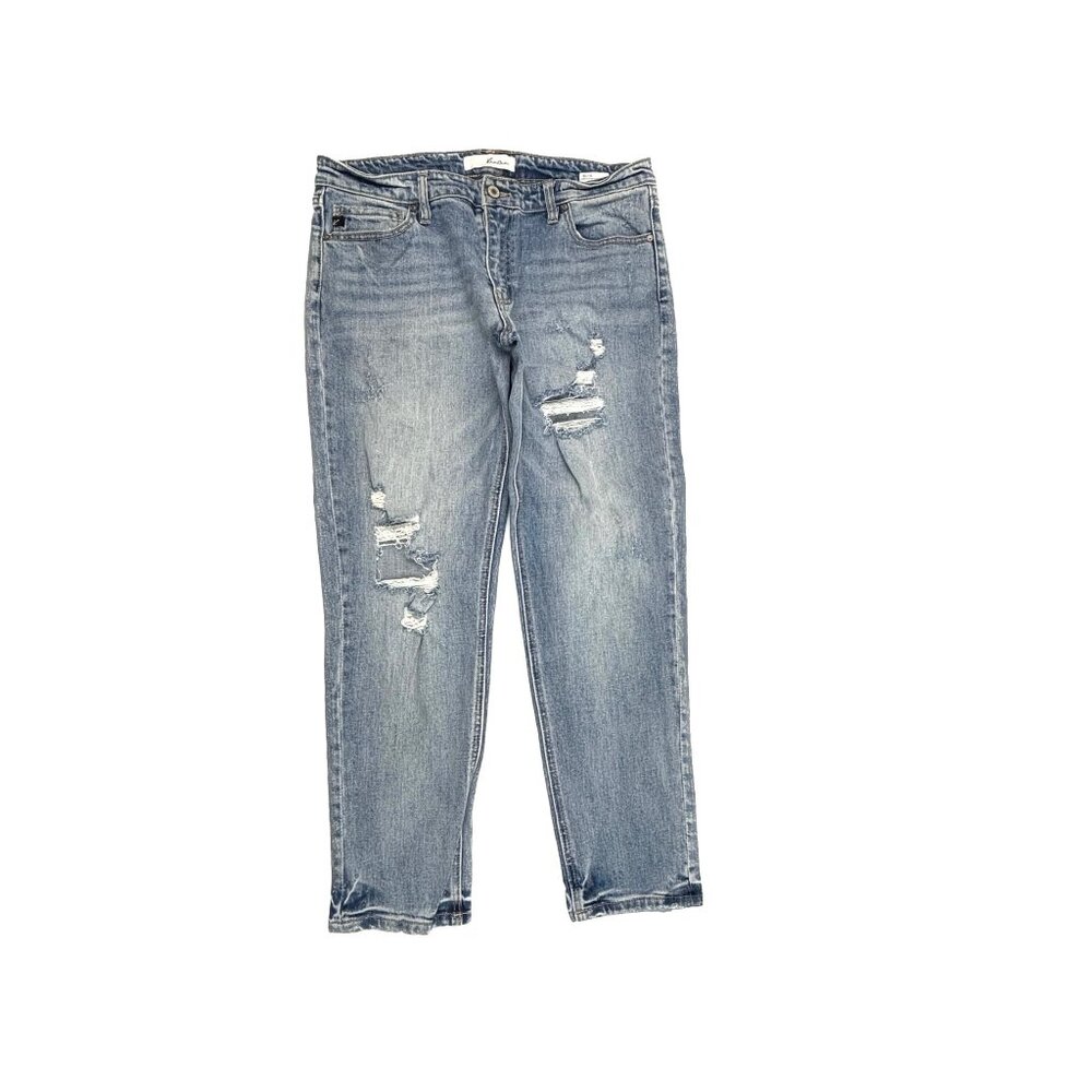 KanCan Distressed Straight Leg Women's size 11 Medium Wash Blue Denim jeans